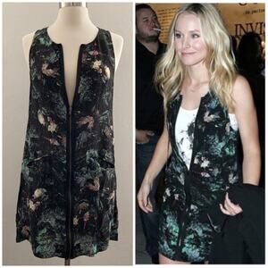 Vena Cava Silk Dress Women's 6 Black Sleeveless Full Zip Mini Designer Luxury